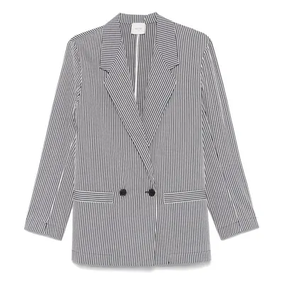 ALYSI - Striped Double-breasted Jacket