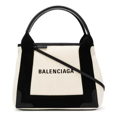 BALENCIAGA - Navy Cabas Xs Canvas Tote Bag