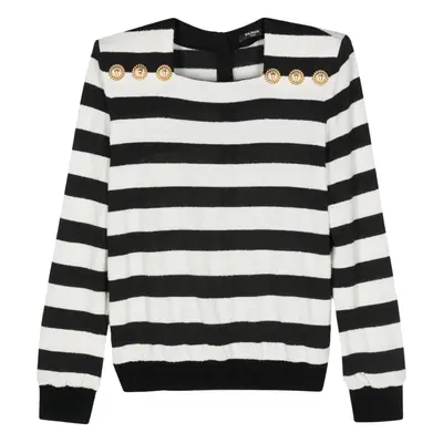 BALMAIN - Buttoned Striped Top