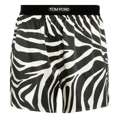 TOM FORD - Logo Silk Zebra Printed Shorts