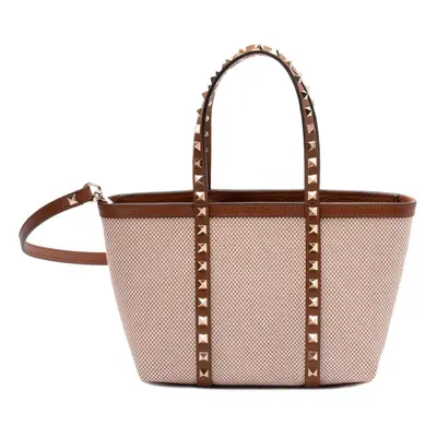 VALENTINO GARAVANI - Rockstud Canvas Mini Tote