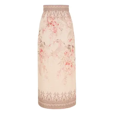 ZIMMERMANN - Printed Linen Pencil Skirt