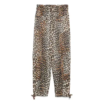 GANNI - Leopard Print Satin Trousers