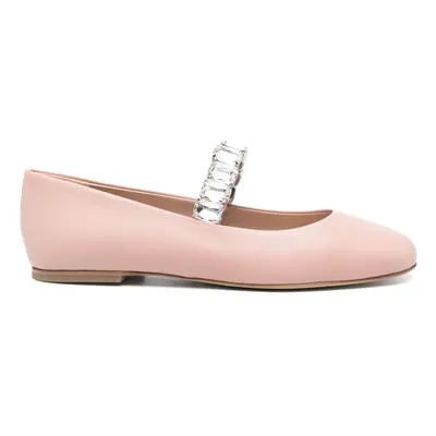 CASADEI - Crystal Leather Ballet Flats