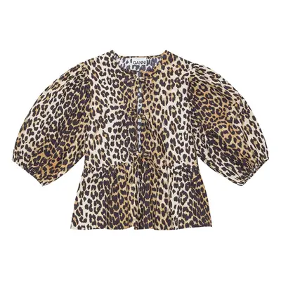 GANNI - Leopard Print Cotton Blouse