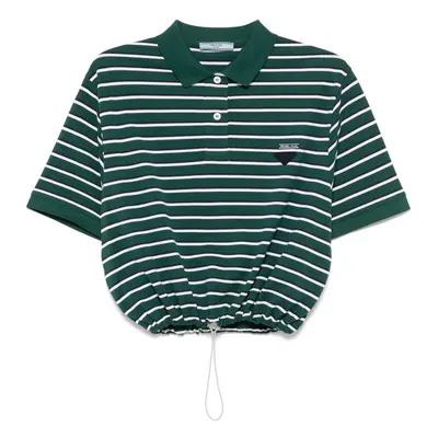 PRADA - Striped Cotton Polo Shirt