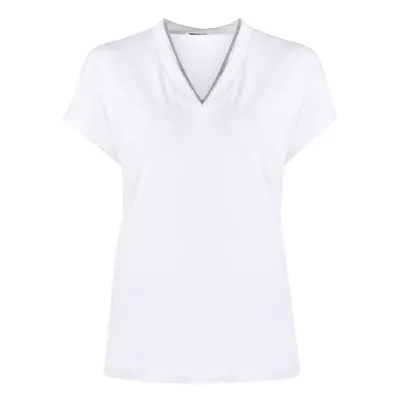 BRUNELLO CUCINELLI - Cotton V-necked T-shirt