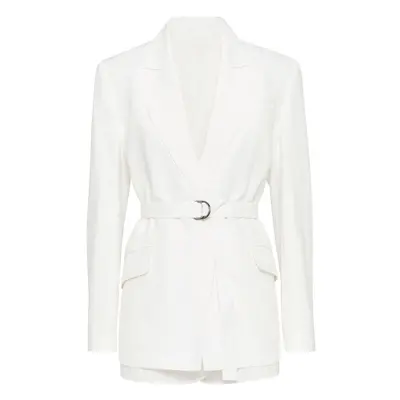 BRUNELLO CUCINELLI - Linen Jacket With Belt And Precious Details