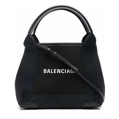 BALENCIAGA - Navy Cabas Xs Canvas Tote Bag