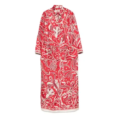 FOR RESTLESS SLEEPERS - Printed Silk Long Shirtdress