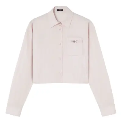 VERSACE - Pinstripe Chain Cropped Shirt