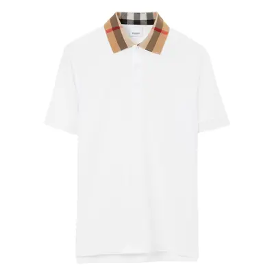 BURBERRY - Check Collar Cotton Polo Shirt