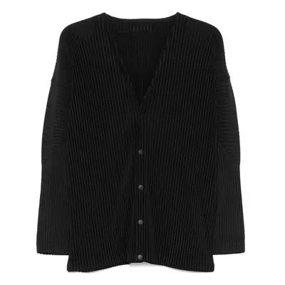 HOMME PLISSE' ISSEY MIYAKE - Pleated V-necked Cardigan