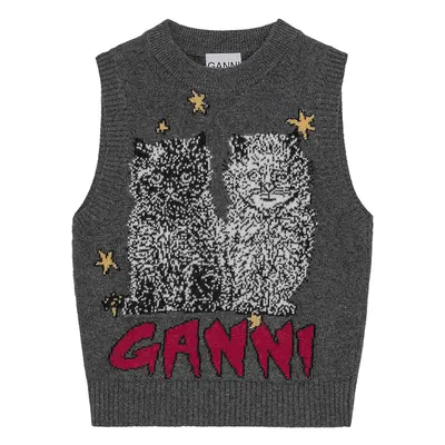 GANNI - Embroidered Wool Vest