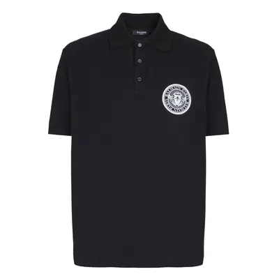 BALMAIN - Cotton Polo With Coin Print