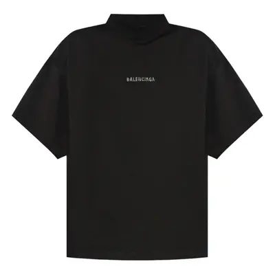 BALENCIAGA - Back Strass Cropped Cotton T-shirt