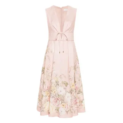 ZIMMERMANN - Floral Print Linen Midi Dress