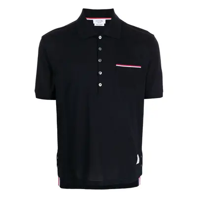 THOM BROWNE - Rwb Cotton Polo Shirt