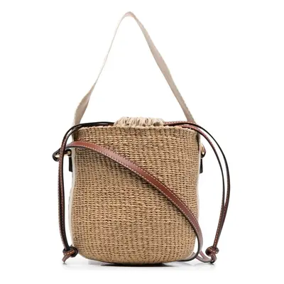 CHLOÉ - Woody Straw Small Bucket Bag