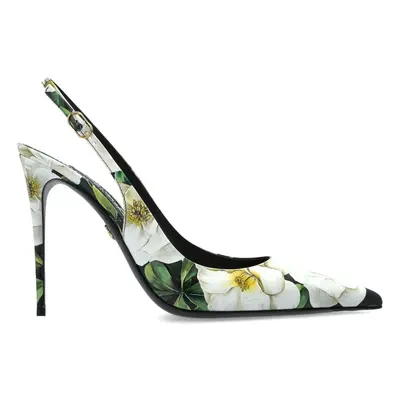 DOLCE & GABBANA - Printed Leather Slingback Pumps