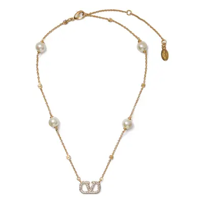 VALENTINO GARAVANI - Vlogo Necklace With Pearls And Swarowski Crystals