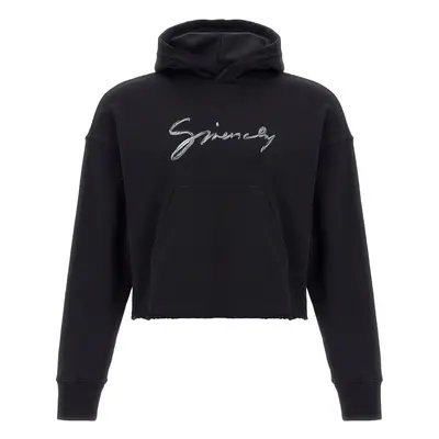 GIVENCHY - Logo Cotton Cropped Hoodie