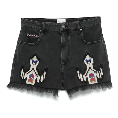 MARANT ETOILE - Leasia Embroidered Denim Shorts