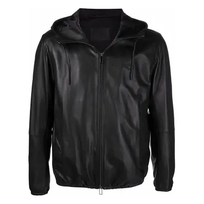 EMPORIO ARMANI - Zipped Leather Jacket